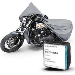 WALSER telo coprimoto L in robusto PVC, Premio Molto Buono* telo impermeabile, telo compatibile con vespa/scooter/motorino, moto, copertura moto per esterno, telo coprimoto grigio 250x100x130cm