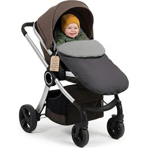 Totsy Baby Sacco passeggino invernale nanna 90x45 cm - coprigambe universale neonato termico per cybex yoyo e altri passeggini perfetto per ragazzi e ragazze Boucle Grigio scuro