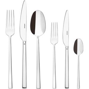 Sambonet Rock 52562-83 - Set di Posate da Tavola Monoblocco in acciaio inox 18/10, per 6 persone, 36 pezzi: 6 forchette, 6 coltelli, 6 cucchiai, 6 forchette frutta, 6 coltelli frutta, 6 cucchiaini tè