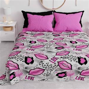 PETTI Artigiani Italiani - Telo Arredo Copridivano Copritutto in Microfibra 260x270 cm, Fantasia Lipstick Bianco | Multiuso per Divani, Copriletto e Copritavolo | Telo Protettivo Lavabile