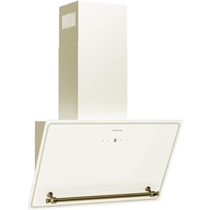 Klarstein Victoria - Cappa da Cucina Angolare, 60cm, 400m³/ora, Touchscreen, LED, Efficienza Energetica A++, Silenziosa: 52dB, Crema & Oro, Filtri al Carbone & in Alluminio, Estrazione & Ricircolo