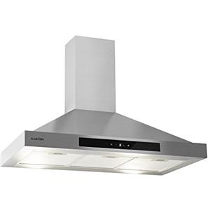 Klarstein Zelda 90 - Cappa aspirante, Aria di scarico/ricircolo, Filtro in alluminio, max. 650 m³ / h, Touch, Timer, Acciaio inox, EEK: B, Design, 90 cm, 210 W, Tubo scarico, Argento