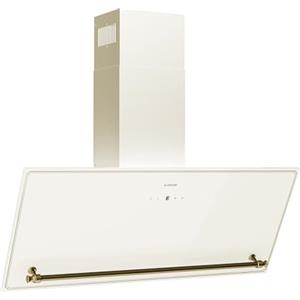Klarstein Victoria - Cappa da Cucina Angolare, 90cm, 400m³/ora, Controllo Touch, Display LED, Efficienza Energetica A++, Silenziosa: 52dB, Crema & Oro, Estrazione & Ricircolo