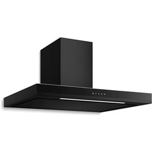 Klarstein Velaire Cappa a Parete 90 cm - 595 m³/h, Touch, LED, Classe A++, Filtro Carbone, 3 Velocità, Cappa Cucina Silenziosa, Design Minimal, Nero