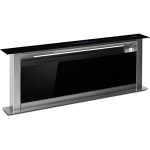 Klarstein Cappa aspirante Downdraft 90 cm Bianco, per cucine Flusso d'aria 576 m³/h, 10 modalità di ventilazione, Incasso con modalità di ricircolo, Classe di efficienza energetica A+