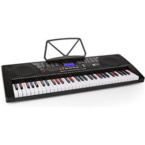 Schubert Etude 225 USB - Tastiera Musicale, Pianola con 61 Tasti luminosi, Tastiera Pianoforte con Playback, 3 Modalità Apprendimento, 50 Canzoni demo, 255 Voci, Casse Stereo, Nero