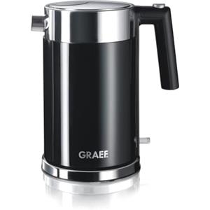 GRAEF. Bollitore elettrico GRAEF in acciaio inox WK 62 Nero con capacità di 1,5 litri, filtro anticalcare in acciaio inox, interruttore di spegnimento, indicazione del livello di riempimento