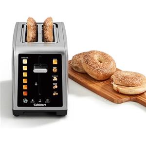 Cuisinart SimpliTouch XL Tostapane 2 fette | Fessure extra-large | Display touch a colori | High-Lift QuickView™ | Programmi pane, bagel, muffin | Funzioni scongelamento, boost +15s | Acciaio inox