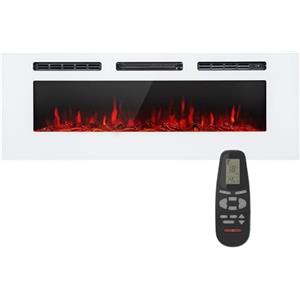 Klarstein Camino Elettrico, Caminetto Elettrico 1800 W, Camino Finto a Riscaldamento Elettrico a Basso Consumo, Fuoco Finto LED, Spazio per Legna, Termocamino con Telecomando, Termostato e Timer