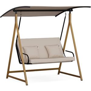 Blumfeldt ZenGrove - Dondolo da Giardino, Dondolo da Esterno a 2 Posti con Tettuccio Regolabile, Telaio in Acciaio Verniciato a Polvere, Cuscini Spessi, Capacità: 160 kg