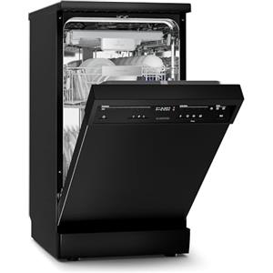 Klarstein Velaire Lavastoviglie 45cm - Libera Installazione, 10 Coperti, 9 Programmi, Silenziosa 42 dB, Classe B, AquaStop, Blocco Bambini, Display, Design Moderno