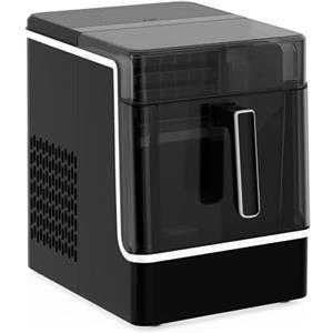 Klarstein - Macchina del Ghiaccio, Acciaio Inossidabile, 23kg/24h, 32 Cubetti/17 Min, Pulizia Automatica, Pannello di Controllo, Avviso del Livello Acqua, Design Moderno, Nero