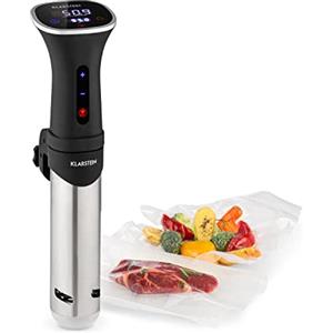 KLARSTEIN Quickstick Smart - Circolatore per Sous Vide, 3D Circulation, Controllo con App, Display Touch, Temperature: 20-95 °C, Timer, 1200 Watt, Volume: 10-15 L, Immersione Minima: 11 cm, Nero