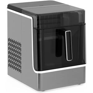 Klarstein - Macchina del Ghiaccio, Acciaio Inossidabile, 23kg/24h, 32 Cubetti/17 Min, Pulizia Automatica, Pannello di Controllo, Avviso del Livello Acqua, Design Moderno, Acciaio inossidabile