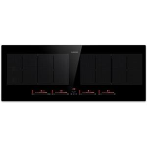 Klarstein Piano Cottura Elettrico 4 Piastre, Piasta Induzione 4 Fuochi a Basso Consumo, Piano Cottura Elettrico Vetroceramica con Zone Combinabili, Piastra Induzione 4 Fuochi Incasso Touch 7200W