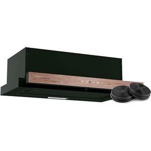 Klarstein ZenFusion - Cappa Aspirante da Incasso, 60cm, Cappa da Cucina con Comando a Sfioramento, 400 m³/ora, Efficienza Energetica A, Silenziosa, LED, Filtro a Carboni Attivi, Nero