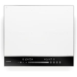 Klarstein DualTone Flex Piano a Induzione - 4 Zone, 7200W, Thermoboost, Controllo a Scorrimento, Timer, Zone Flessibili, Telaio in Alluminio, Display a LED Bianco, 59cm