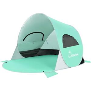 Wolfwise Tenda Pop up Istantaneo per 3-4 persone, Spiaggia UPF 50+, Tenda Automatica Portabile riparo dal sole per Famiglia/Pesca/Trekking/Picnic, 220x145x120CM (87 ×57×47 IN), Verde menta