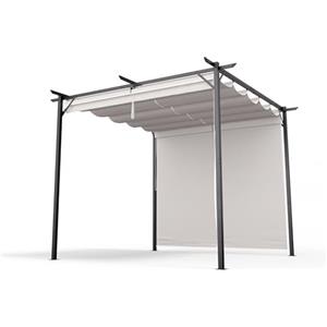 Blumfeldt Gazebo 3x3m, Gazebo Esterno Resistente con Tetto in Poliestere, Struttura in Acciaio Verniciato, Tende Laterali, Facile da Montare, Utilizzabile Tutto l'Anno