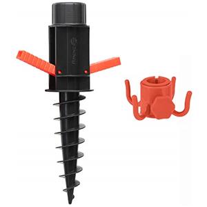 Sekey picchetto di Supporto per ombrellone Mare Spiaggia Vacanze Sole Giardino Punta Terra Sabbia trivella Gancio per ombrellone (Nero)