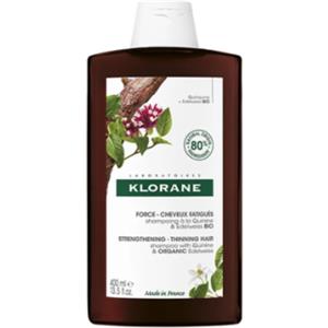 Klorane Shampoo Fortificante alla Chinina e Stella Alpina BIO 400 ml - Stimola la Crescita e Combatte la Caduta dei Capelli