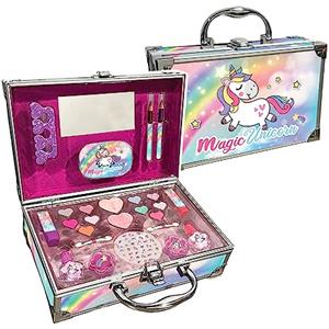 Nice Group - Magic Unicorn Case Make Up, Valigetta Porta Trucchi con Specchio e Set Completo di Trucco per Bambine