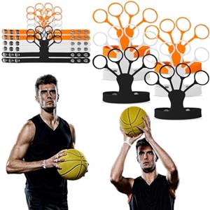BOXOB 6pz Ausilio per Tiro a Canestro, Regolabile Allenatore per Tiro a Canestro Fuori Mano 3 Colori Guanti per Tiro a Canestro Attrezzatura per Tiro a Canestro Gadget per Migliorare Tiro e Forma