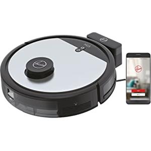 Hoover HG5 Robot Aspirapolvere con Mappatura, 0,5 L, Wi-Fi, 5 Modalità, 1 Spazzola XL e 2 Laterali, Navigazione Avanzata, 34x34x10,3 cm, Grigio