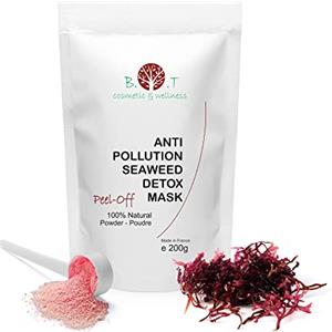 B.O.T cosmetic & wellness Maschera Peel-Off Antinquinamento Traslucida di Alginati e Alghe Marine Rosse con Effetto Antiossidante e Disintossicante. Trattamento Viso Illuminante e Idratante - 200 g