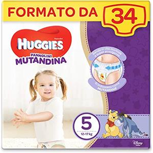 Huggies Pannolino Mutandina, Taglia 5 (12-17 Kg), 1 Pacco da 34 Pezzi