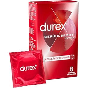 Durex Preservativi in Lattice amore sesso Feel Ultra Sottile Trasparente, Confezione da 10