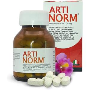 NATURAMAXIMA ARTINORM Integratore Alimentare, Due Confezioni da 60 Compresse per Benessere Articolare a Base di Acido Ialuronico, Glucosamina e Artiglio del Diavolo in Formula Brevettata BIOCELL COLLAGEN