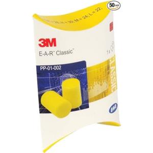COSMIKA 3M EAR Classic, Tappi per le orecchie, confezione da 50 paia di tappi per le orecchie confezionati in coppia, colore giallo, protezione = 28 dB - PACK COSMIKA