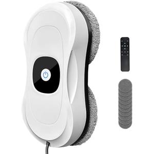 Memows Robot Lavavetri, Lavavetri Elettrico Robot Lavavetri Finestre con Doppi Spruzzo Automatico Robot Pulisci Vetri Lavavetri Automatico con Telecomandato per Superficie Lisce, 3 Modalità di Pulizia