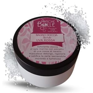 Antiche Bolle - Scrub Corpo Esfoliante Naturale con Sale Marino e Uva Rossa - Detersione e Esfoliazione per Gambe, Piedi e Peli Incarniti made in Sicily - 350g