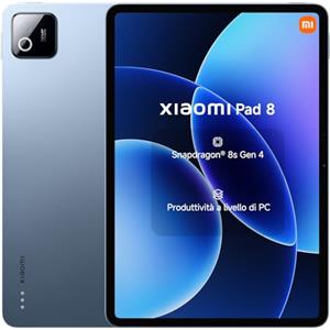 XIAOMI Pad 8, Tablet 11,2'', 8+256 GB, Snapdragon® 8s Gen 4, Batteria 9200 mAh, Display cristallino 3.2K 144 Hz, HyperAI, Blu, Garanzia 2 anni del produttore+1 anno extra, Caricatore non incluso