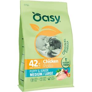 Oasy Original Puppy & Junior Medium/Large Pollo - Cibo Secco Completo per Cuccioli fino a 18 Mesi, 2 kg