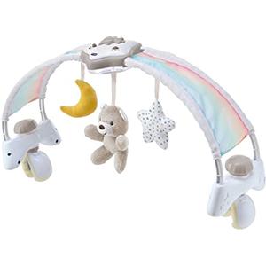 Chicco Rainbow Sky Arco Lettino Neonato 2in1 Evolutivo Compatibile Next2Me, Pannello Culla con Arco Arcobaleno e Luce Notturna Bambini con Musica Rilassante e Morbidi Ciondoli - Giochi Neonati 0+ Mesi