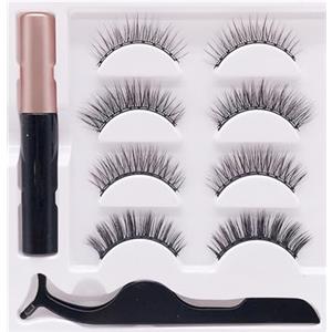 GNAUMORE Kit di eyeliner magnetico finto ciglia, ciglia finte magnetiche naturali con eyeliner magnetico, 3D riutilizzabili, impermeabili e resistenti al sudore, facili da indossare e riutilizzabili