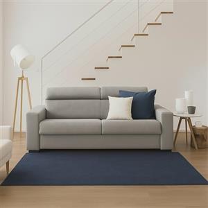 Dmora Talamo Italia - Divano fisso 3 posti Susanna, Sofà in tessuto imbottito, Poggiatesta regolabili e Braccioli slim, 100% Made in Italy, Cm 220x95h85, Grigio