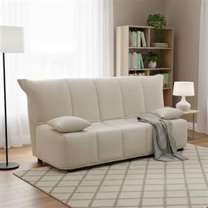 Talamo Italia Letto Alisee, Divano a 2 posti, 100% Made in Italy, Sofà Soggiorno con Apertura a Carrello, in Tessuto imbottito, con Cuscini Inclusi, Cm 125x90h85, Beige