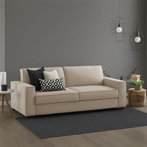 Dmora Talamo Italia - Divano fisso 2 posti Sole, Sofà Soggiorno in tessuto, Braccioli slim, 100% Made in Italy, Cm 180x95h90, Beige