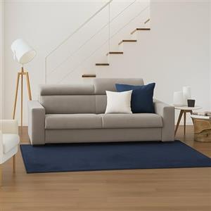 Talamo Italia - Divano fisso 3 posti Julia, Sofà in tessuto imbottito, Poggiatesta regolabili e Braccioli standard, 100% Made in Italy, Cm 220x95h85, Tortora