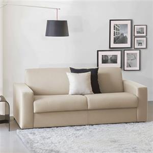Dmora Talamo Italia - Divano letto 3 posti Aliana, Sofà Soggiorno apertura girevole in tessuto imbottito, Braccioli standard, 100% Made in Italy, Cm 220x95h90, Beige