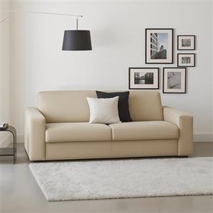 Dmora Talamo Italia - Divano fisso 2 posti Giuseppina, Sofà Soggiorno in tessuto imbottito, Braccioli standard, 100% Made in Italy, Cm 180x95h90, Beige