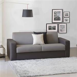 Dmora Divano Letto 3 posti Alicia, Sofà Apertura Girevole in Tessuto Imbottito, Braccioli Slim, 100% Made in Italy, Cm 200x95h90, Grigio e Antracite