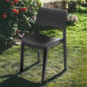 Dmora - Sedia da esterno Tropea, Sedia per tavolo da pranzo, Poltrona outdoor, Seduta da giardino, 100% Made in Italy, 50x51h82 Cm, Antracite