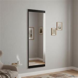 Dmora - Specchio Acamar, Specchiera, Articolo d'arredo a muro, Decorazione con specchio, 40x2h120 cm, Nero