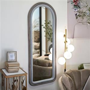 Dmora - Specchio Bondone, Specchiera, Articolo d'arredo a muro, Decorazione con specchio, 60 x 4 h160 cm, Tortora e Grigio