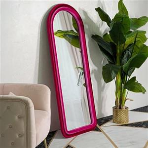 Dmora - Specchio Bondone, Specchiera, Articolo d'arredo a muro, Decorazione con specchio, 60 x 4 h160 cm, Fucsia